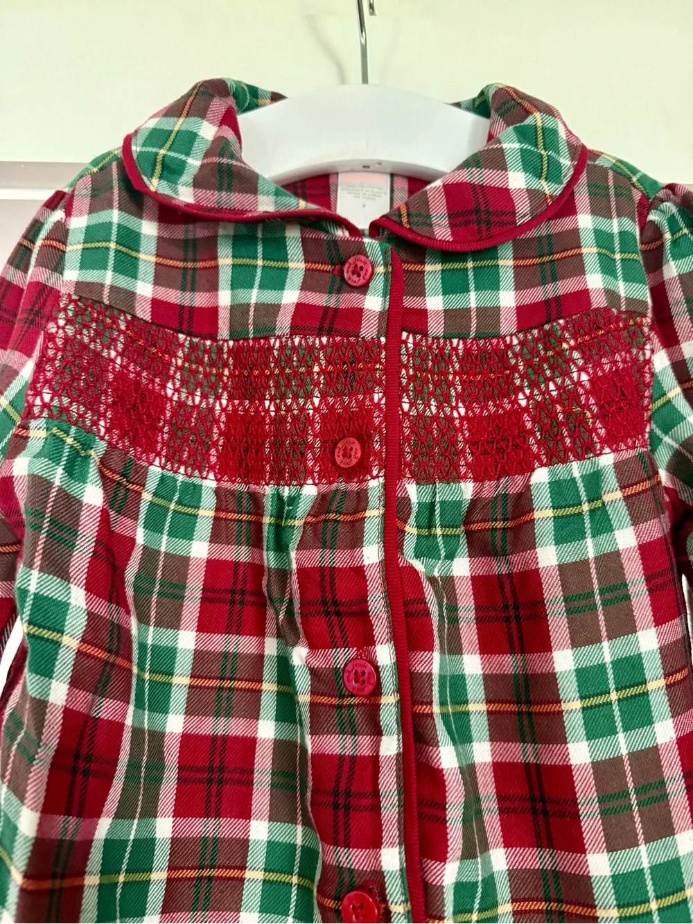 Janie and Jack Christmas Smocked Pajamas Sz 3 EUC